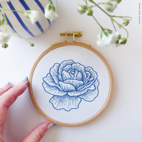 The Blue Rose | 4" Embroidery Kit