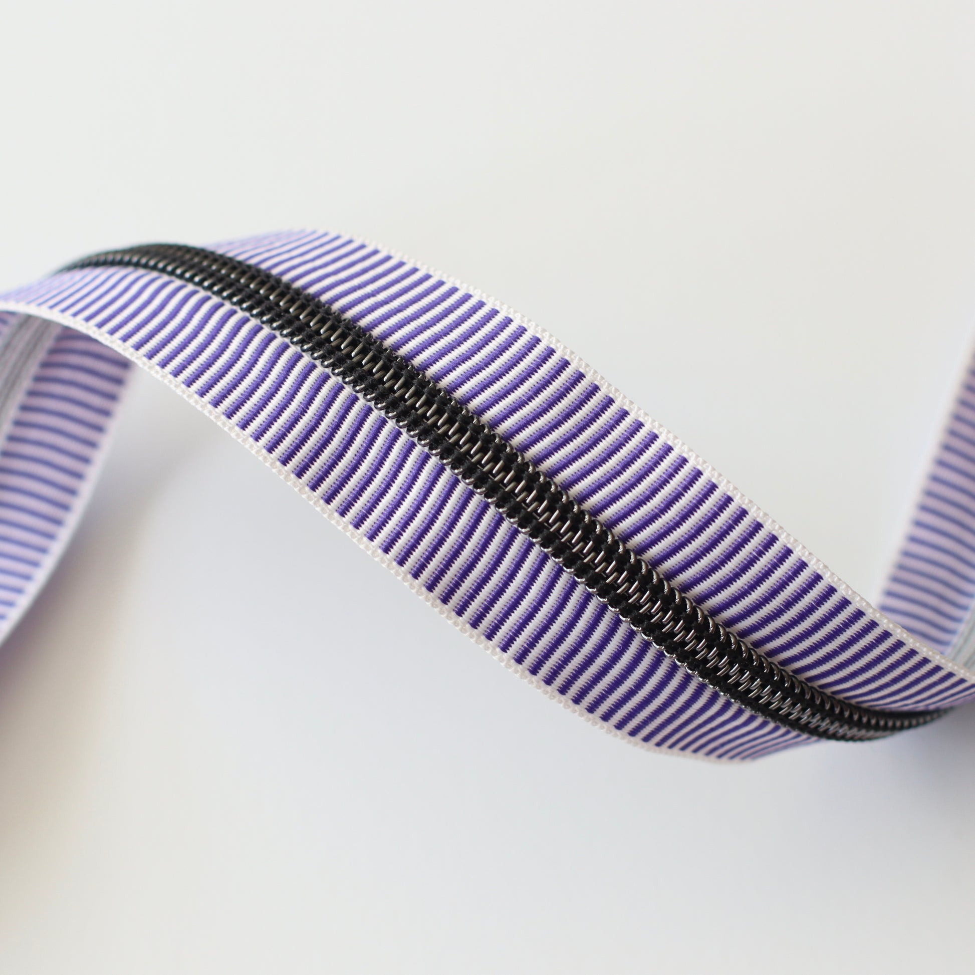 Purple + Gunmetal  Zipper by the Yard – Great Heron Thread Co.