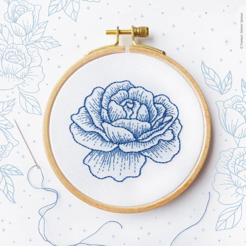 The Blue Rose | 4" Embroidery Kit